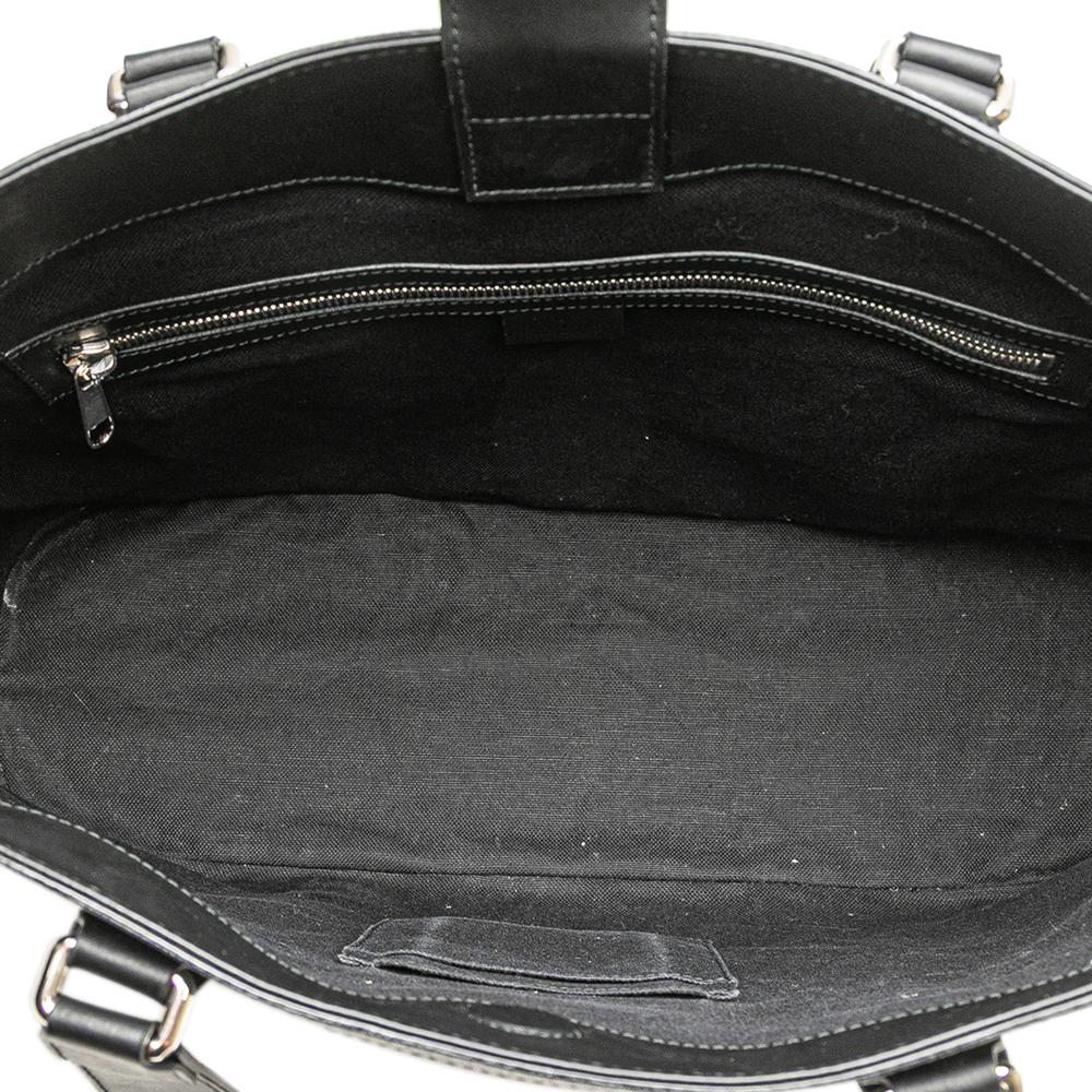 Gucci AB Gucci Black Coated Canvas Fabric Large GG Supreme Web Tote Italy