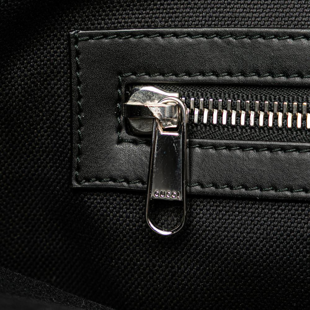 Gucci AB Gucci Black Coated Canvas Fabric Large GG Supreme Web Tote Italy