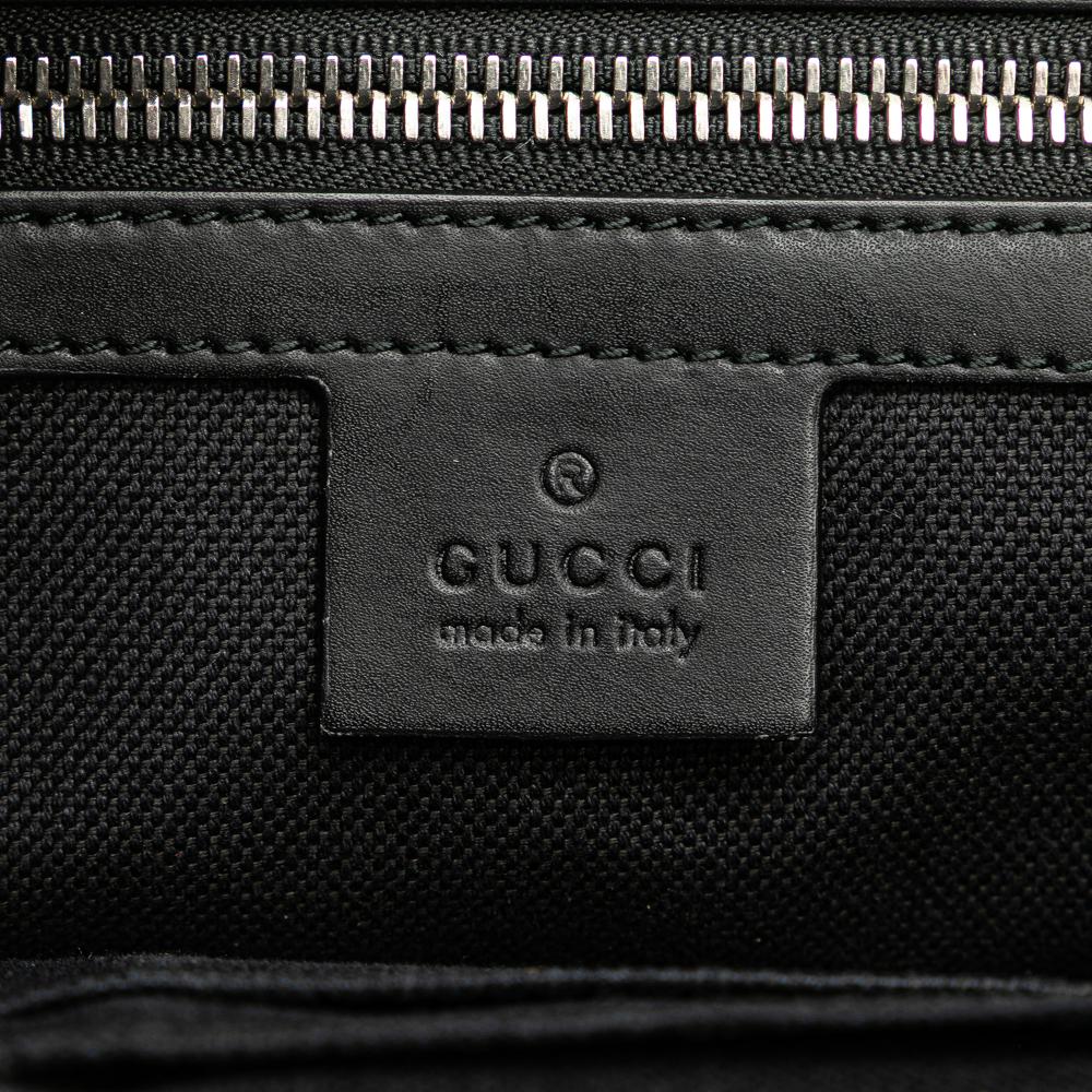 Gucci AB Gucci Black Coated Canvas Fabric Large GG Supreme Web Tote Italy