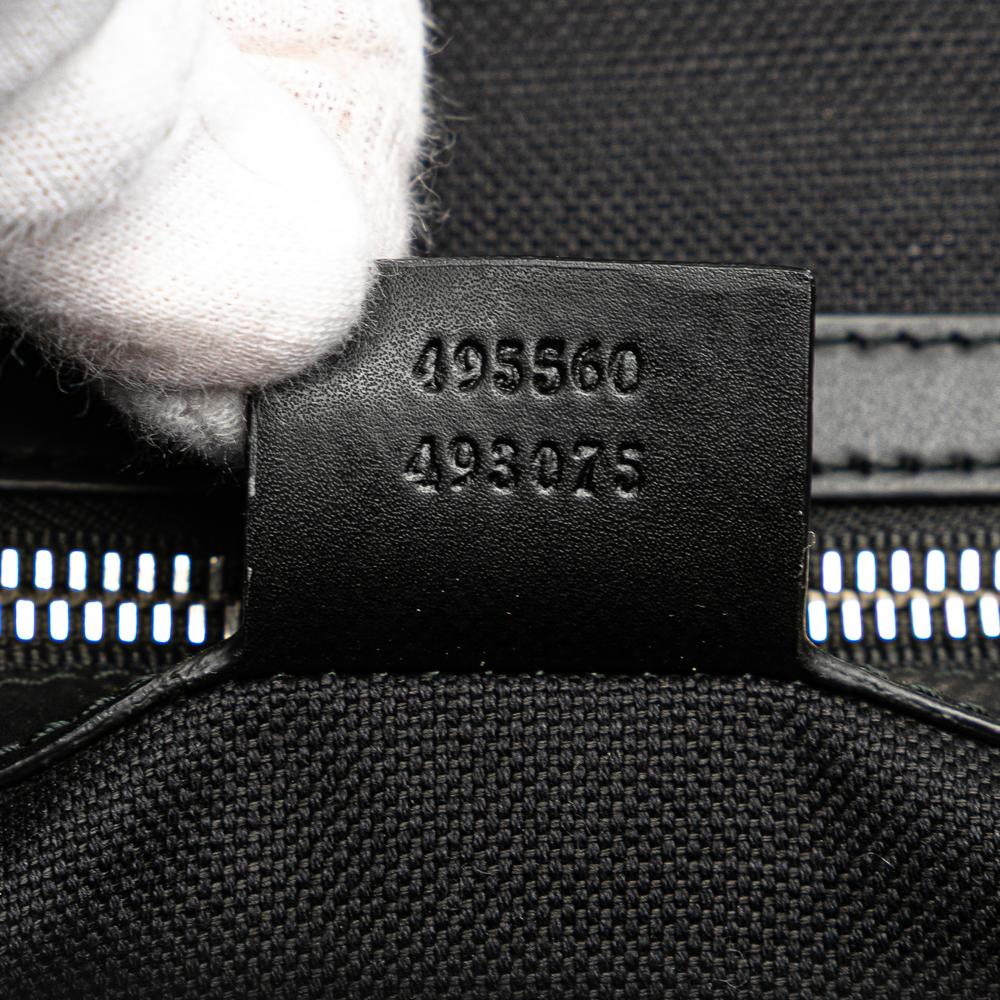 Gucci AB Gucci Black Coated Canvas Fabric Large GG Supreme Web Tote Italy