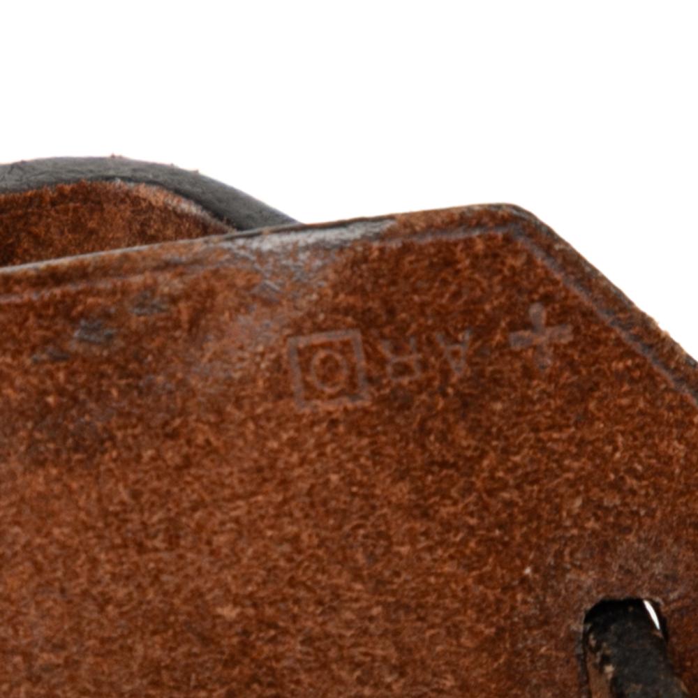 Hermès B Hermès Blue Navy with Brown Dark Brown Canvas Fabric Toile and Vache Hunter Herbag Zip 31 France