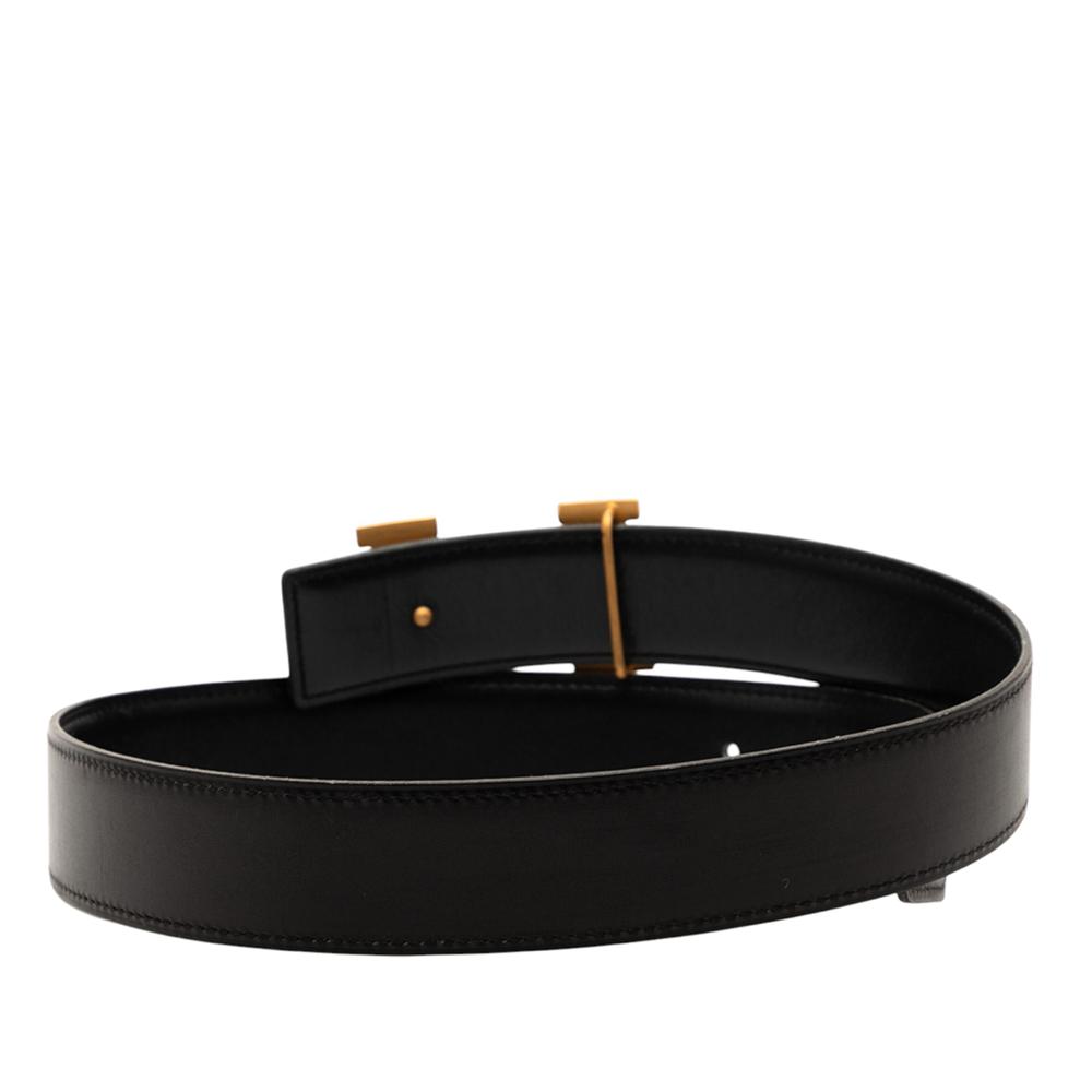 Hermès AB Hermès Black Calf Leather Box Constance Belt France