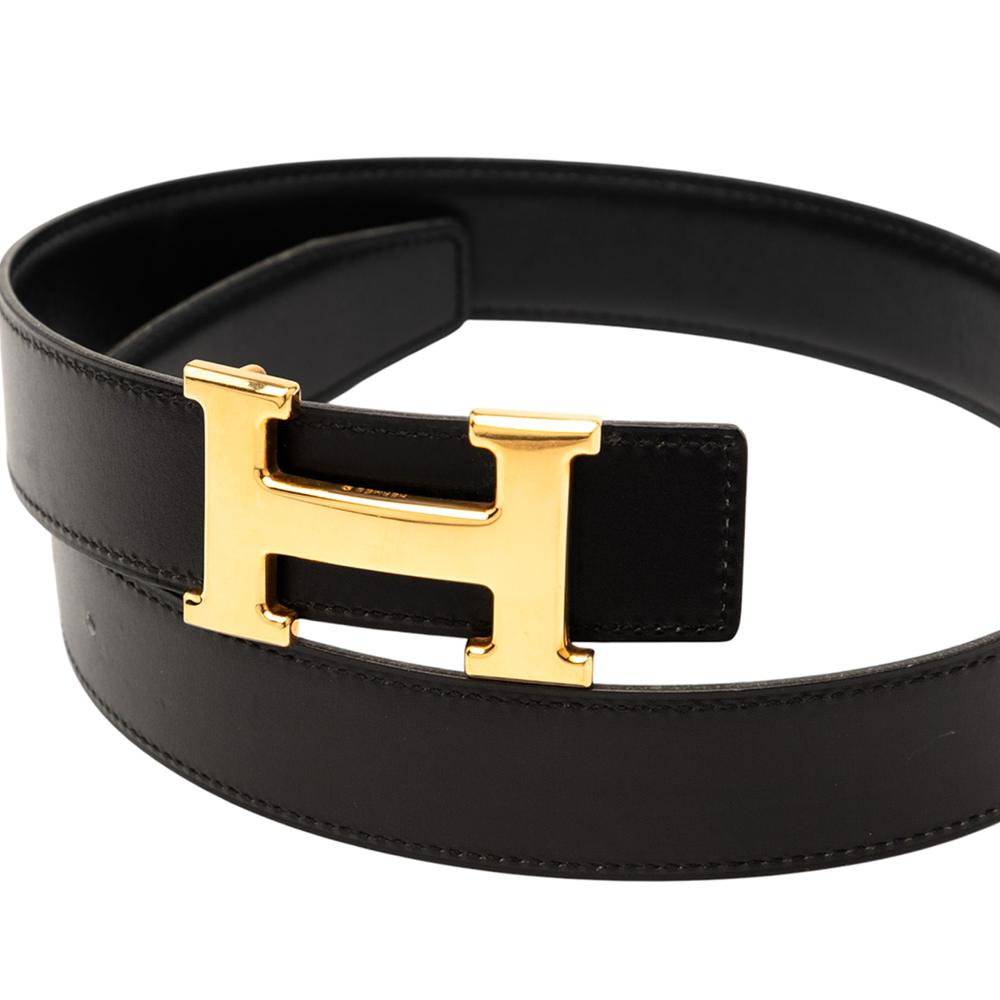 Hermès AB Hermès Black Calf Leather Box Constance Belt France