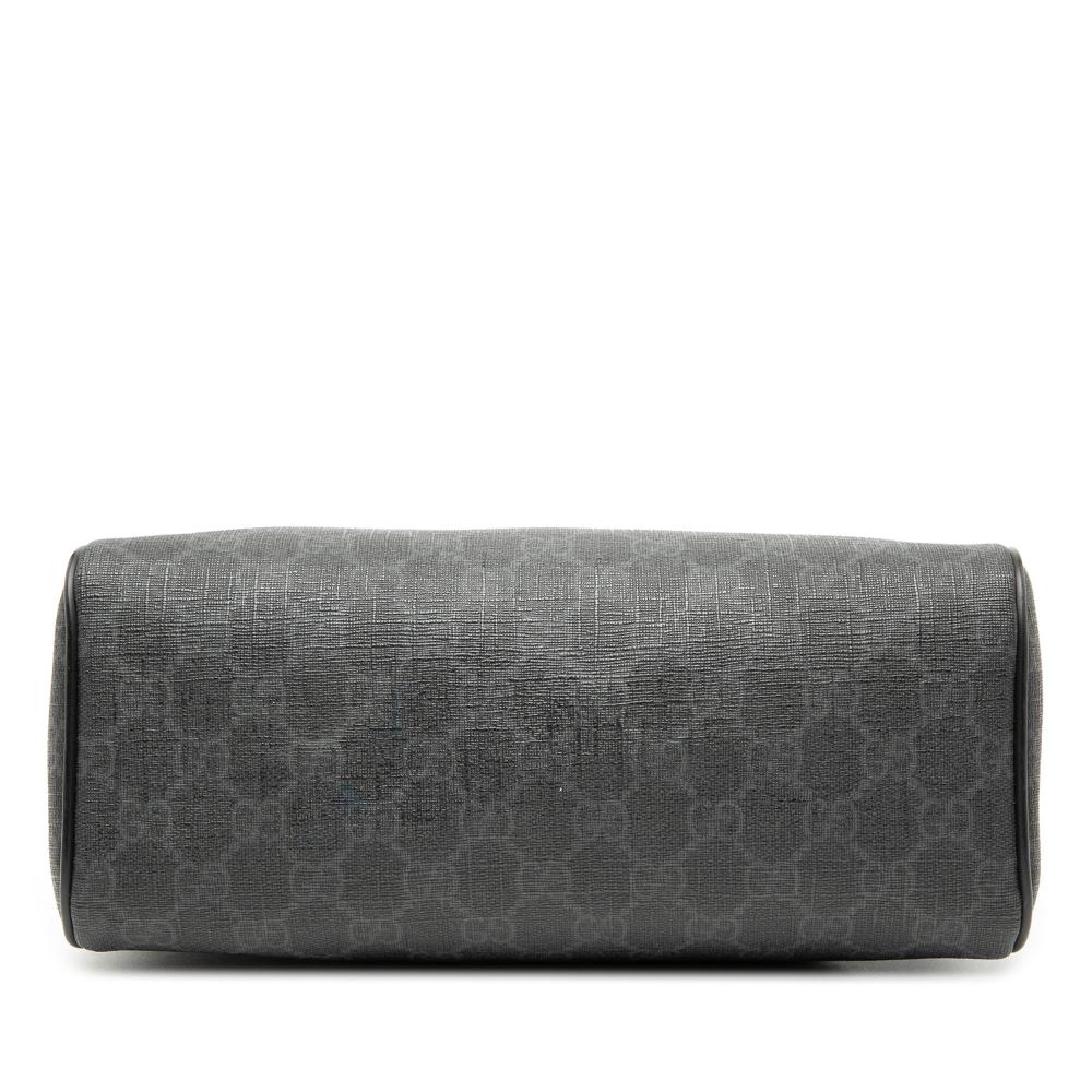 Gucci AB Gucci Black Coated Canvas Fabric GG Supreme Pouch Italy