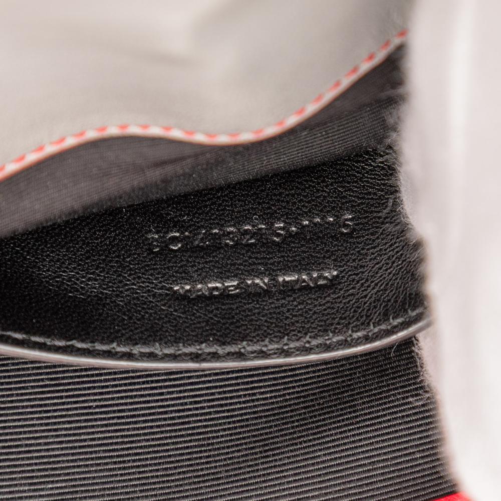 Saint Laurent AB Saint Laurent Red Calf Leather Smooth Ombre skin Monogram Kate Clutch Italy