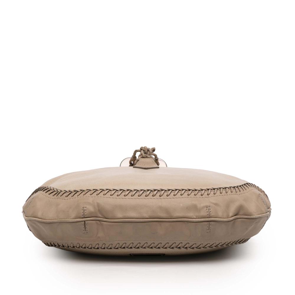 Burberry B Burberry Brown Beige Calf Leather Tassel Hobo Bag China