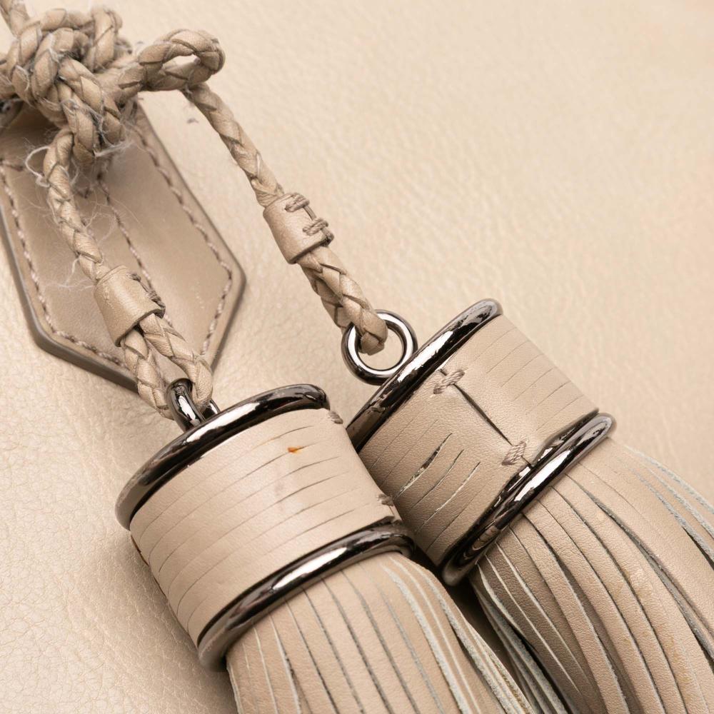 Burberry B Burberry Brown Beige Calf Leather Tassel Hobo Bag China