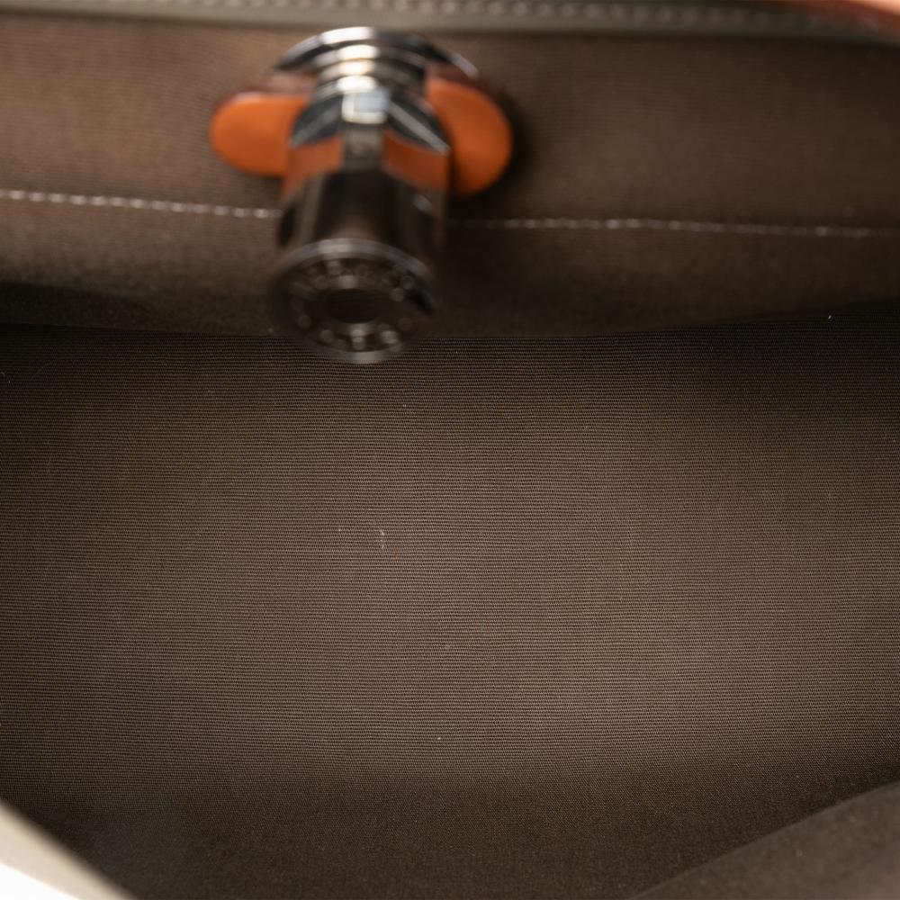 Hermès B Hermès Brown Light Brown Canvas Fabric Toile Herbag Zip 31 France