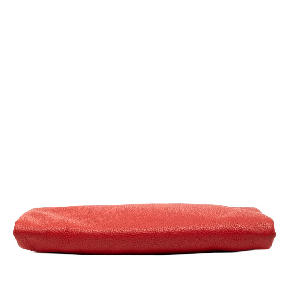 Prada AB Prada Red Calf Leather Vitello Daino Clutch Italy