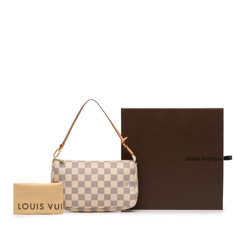 Louis Vuitton AB Louis Vuitton White Damier Canvas Fabric Damier Azur Pochette Accessoires Spain