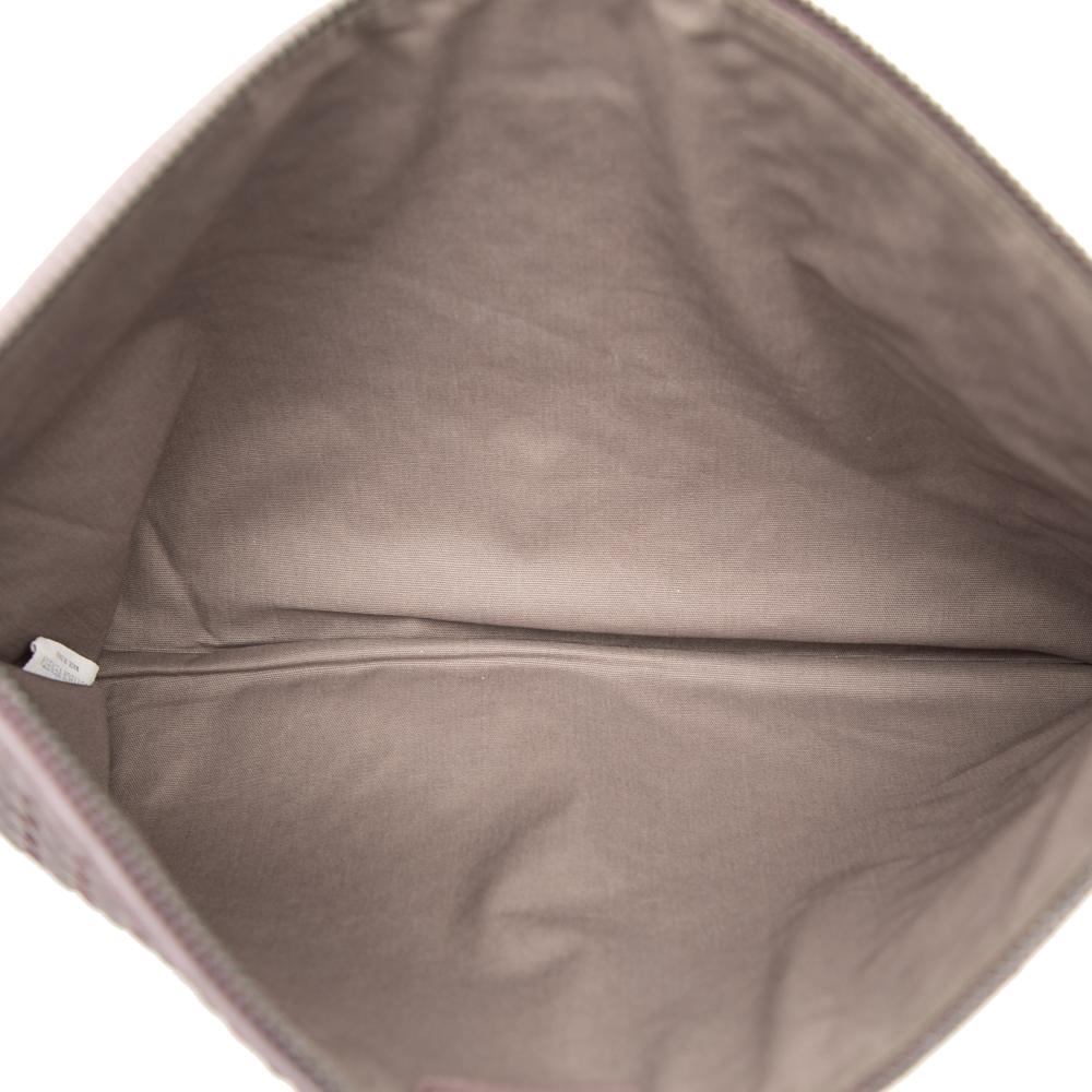 Bottega Veneta AB Bottega Veneta Brown Taupe Nappa Leather Leather Nappa Intrecciato Stitched Clutch Italy