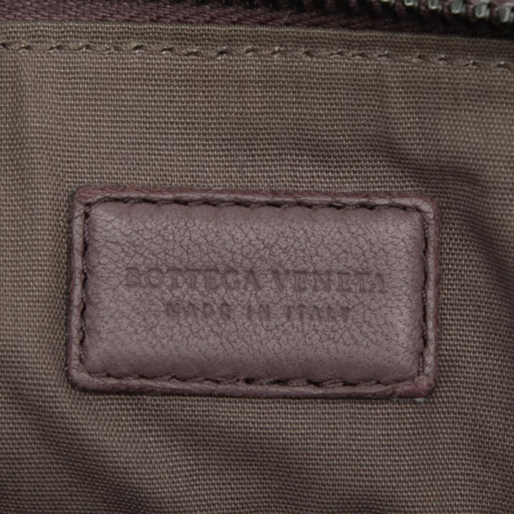 Bottega Veneta AB Bottega Veneta Brown Taupe Nappa Leather Leather Nappa Intrecciato Stitched Clutch Italy