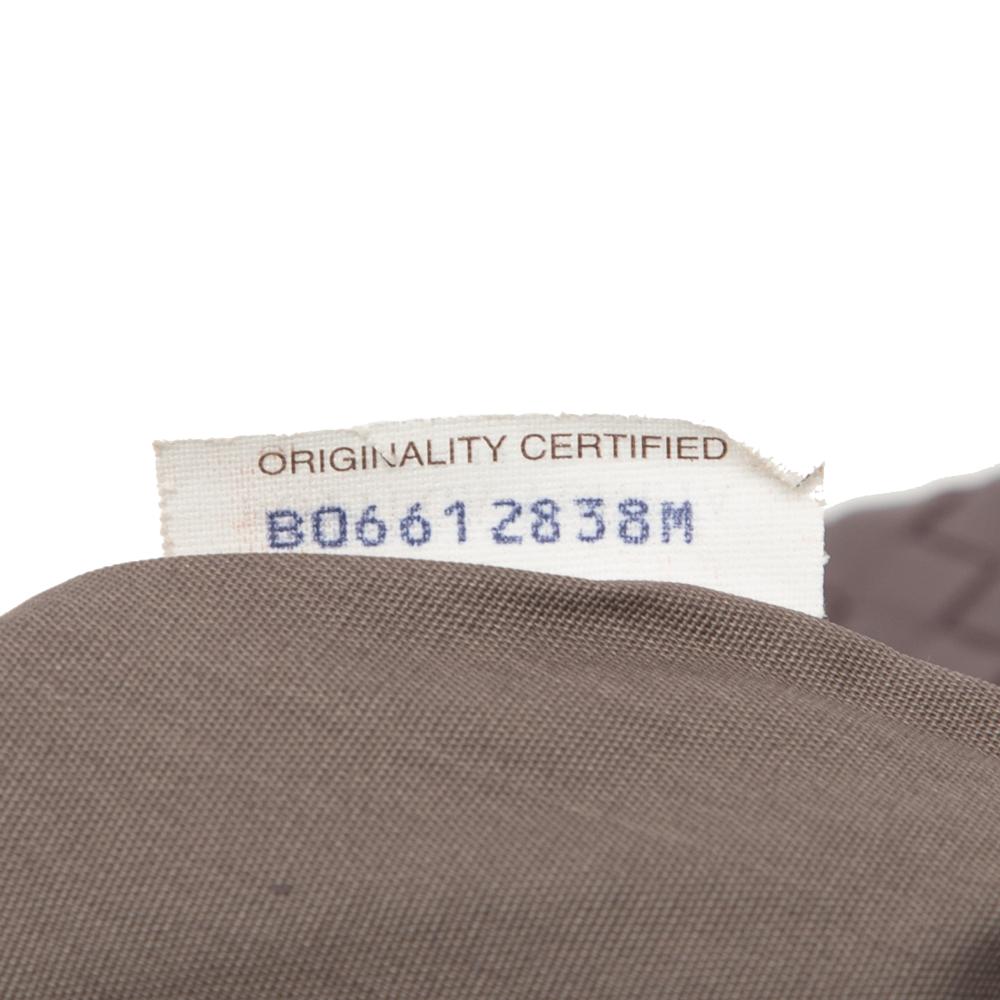 Bottega Veneta AB Bottega Veneta Brown Taupe Nappa Leather Leather Nappa Intrecciato Stitched Clutch Italy