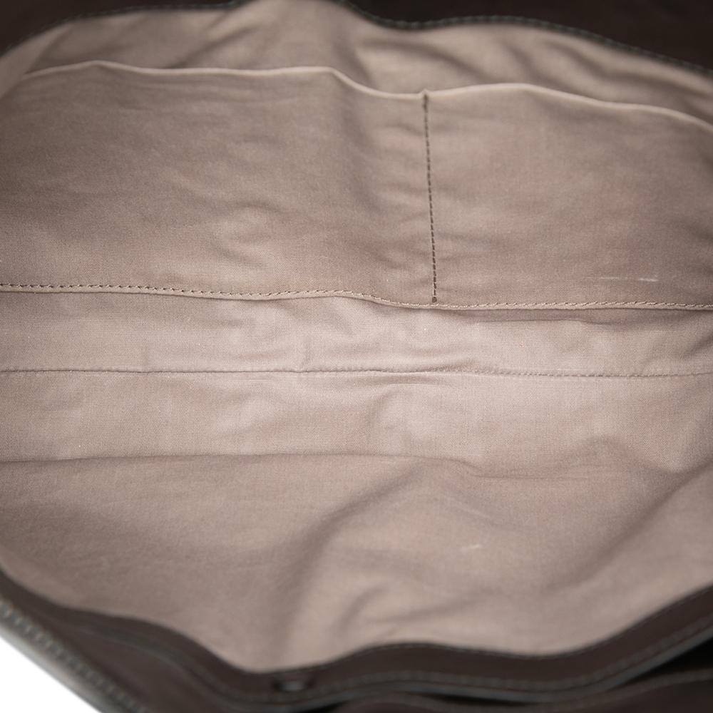 Bottega Veneta B Bottega Veneta Brown Dark Brown Nappa Leather Leather Nappa Intreccio Imperatore Zip Clutch Italy