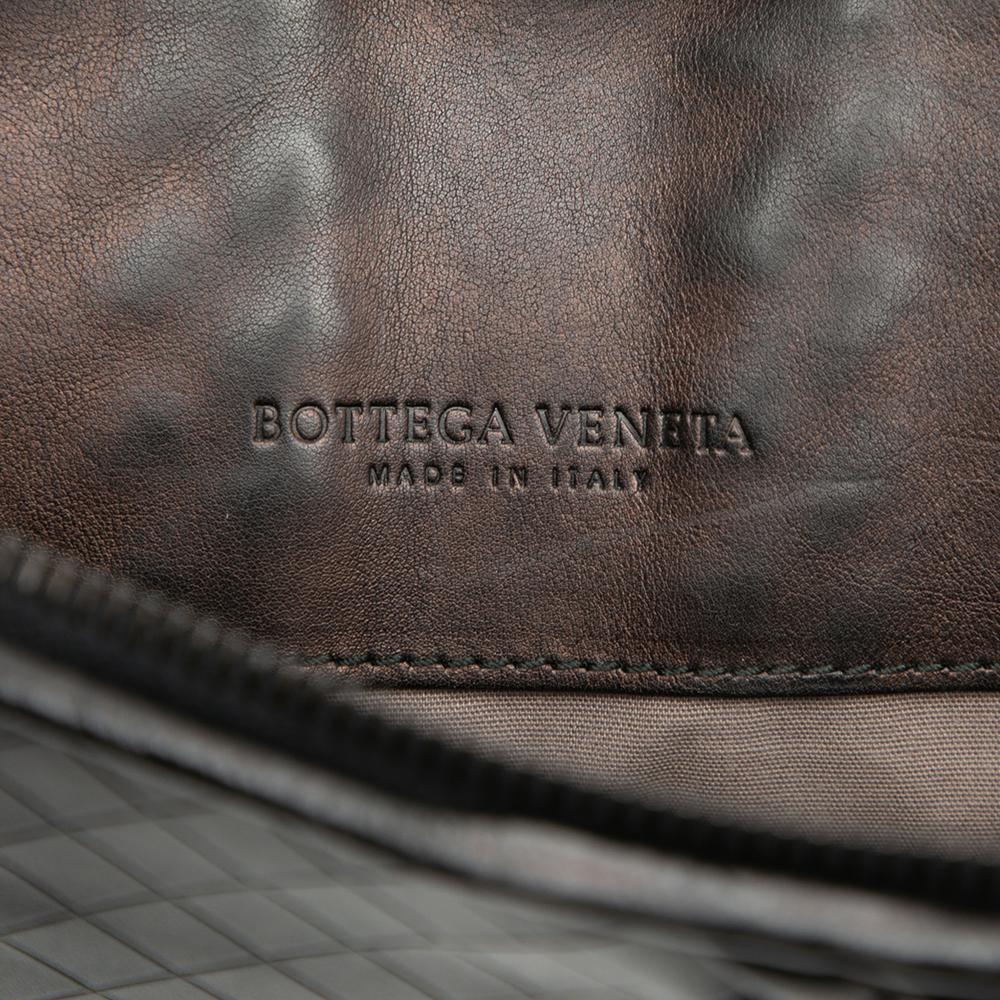 Bottega Veneta B Bottega Veneta Brown Dark Brown Nappa Leather Leather Nappa Intreccio Imperatore Zip Clutch Italy