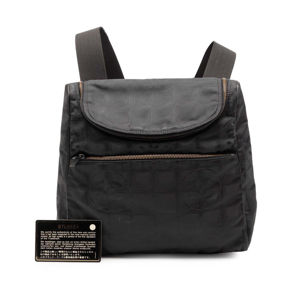 Chanel B Chanel Black Nylon Fabric New Travel Line Convertible Backpack Italy