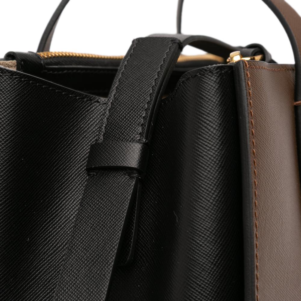 Marni A Marni Brown with Black Calf Leather Bicolor 9 to 5 Tote France
