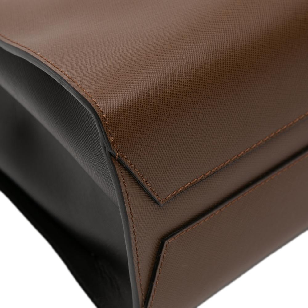 Marni A Marni Brown with Black Calf Leather Bicolor 9 to 5 Tote France