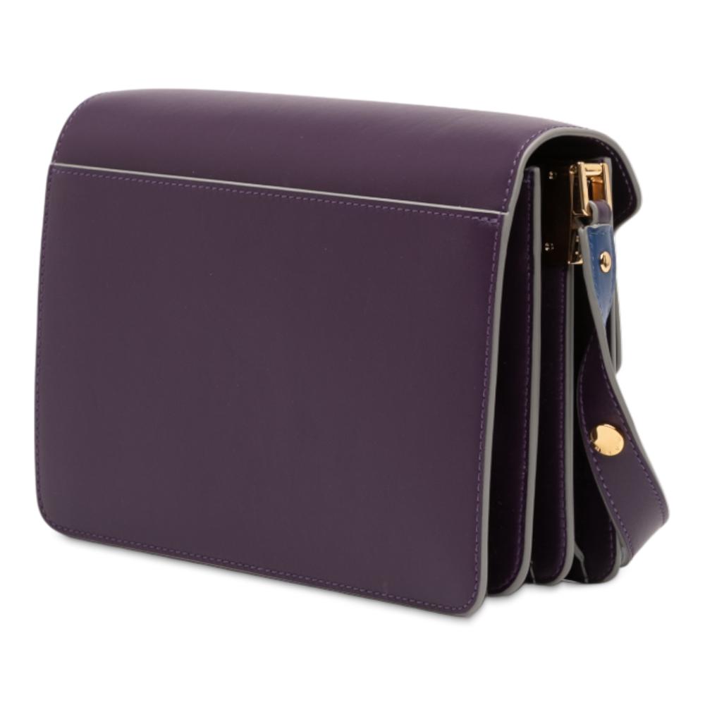 Marni AB Marni Purple Violet Calf Leather Medium Trunk Crossbody Italy