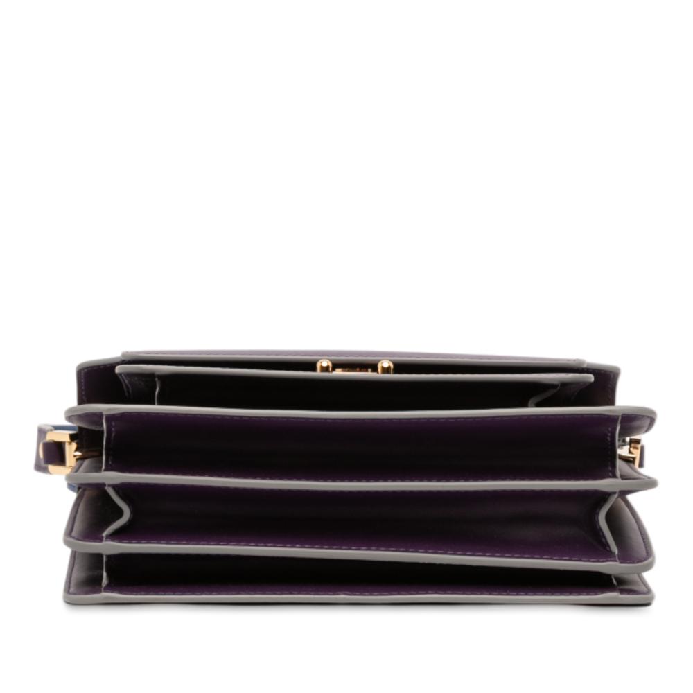 Marni AB Marni Purple Violet Calf Leather Medium Trunk Crossbody Italy