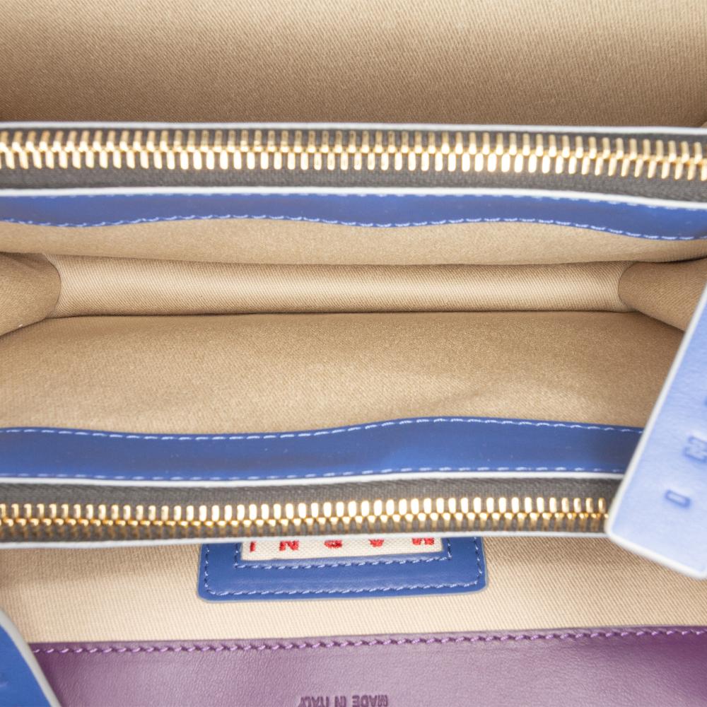 Marni AB Marni Purple Violet Calf Leather Medium Trunk Crossbody Italy