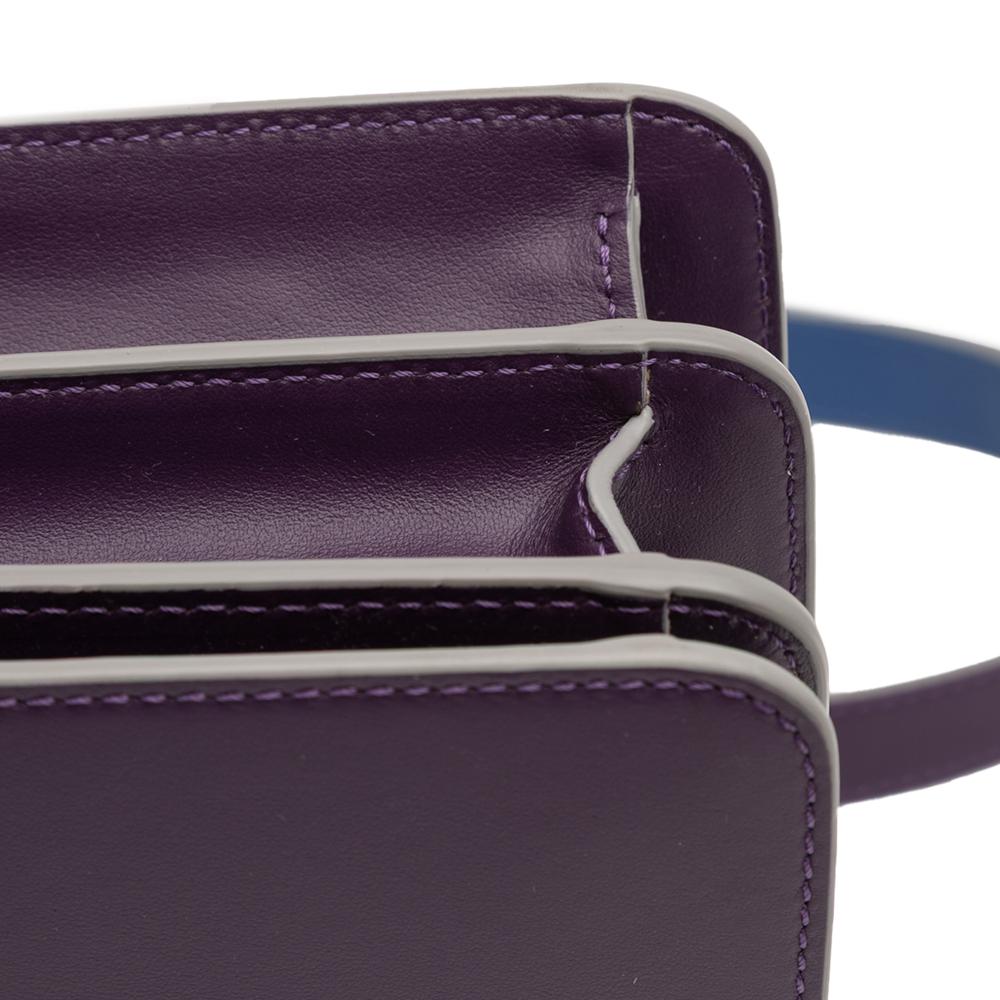 Marni AB Marni Purple Violet Calf Leather Medium Trunk Crossbody Italy