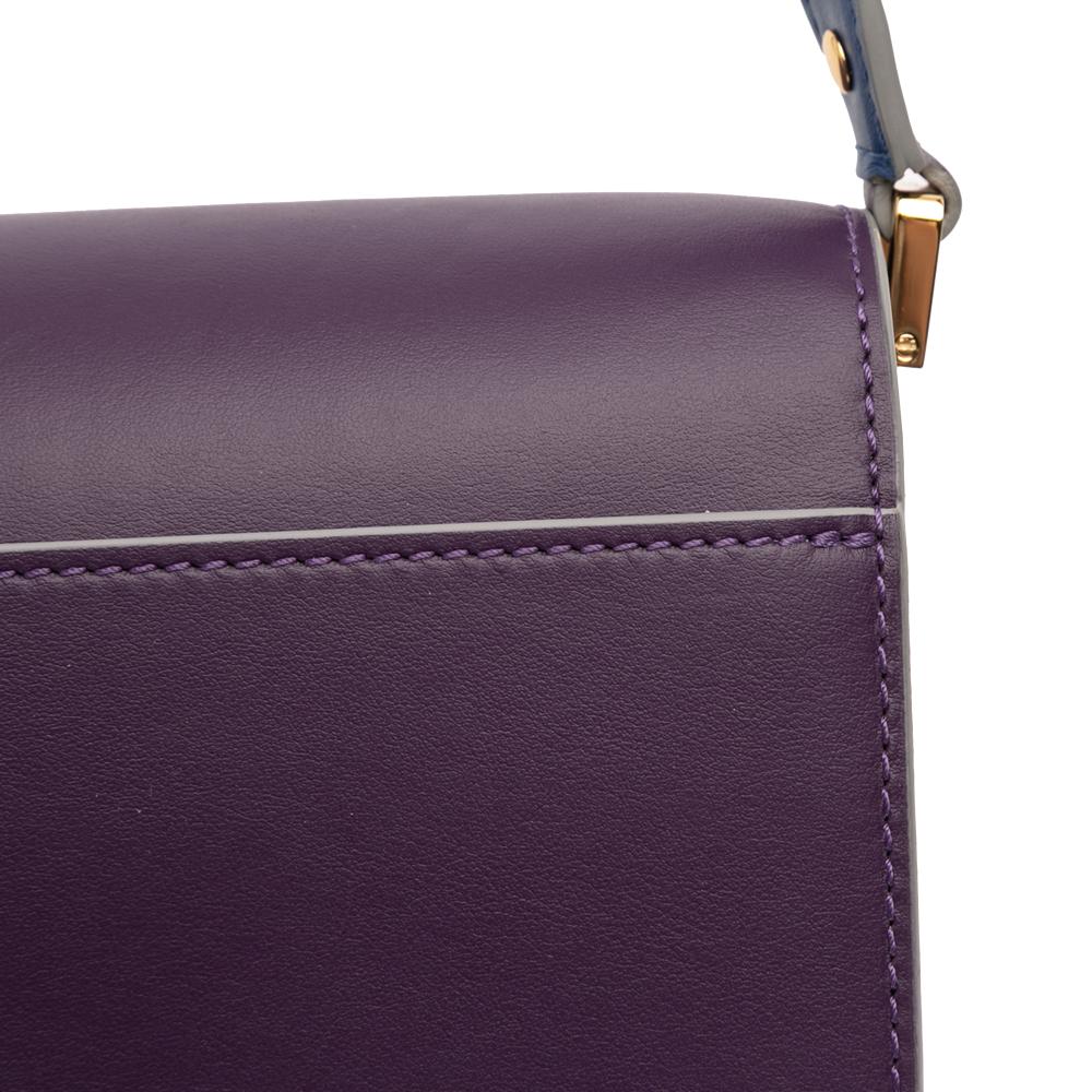 Marni AB Marni Purple Violet Calf Leather Medium Trunk Crossbody Italy