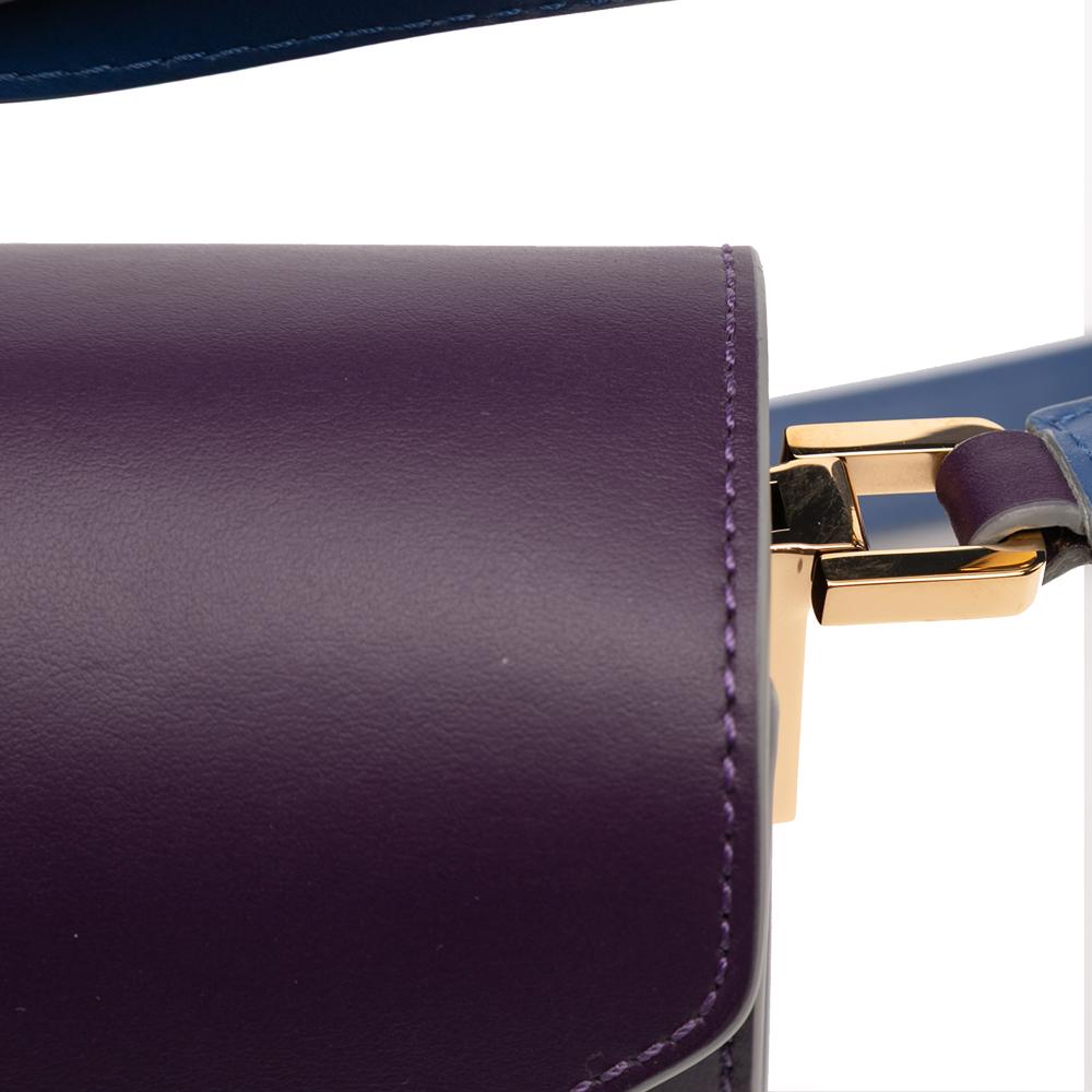 Marni AB Marni Purple Violet Calf Leather Medium Trunk Crossbody Italy
