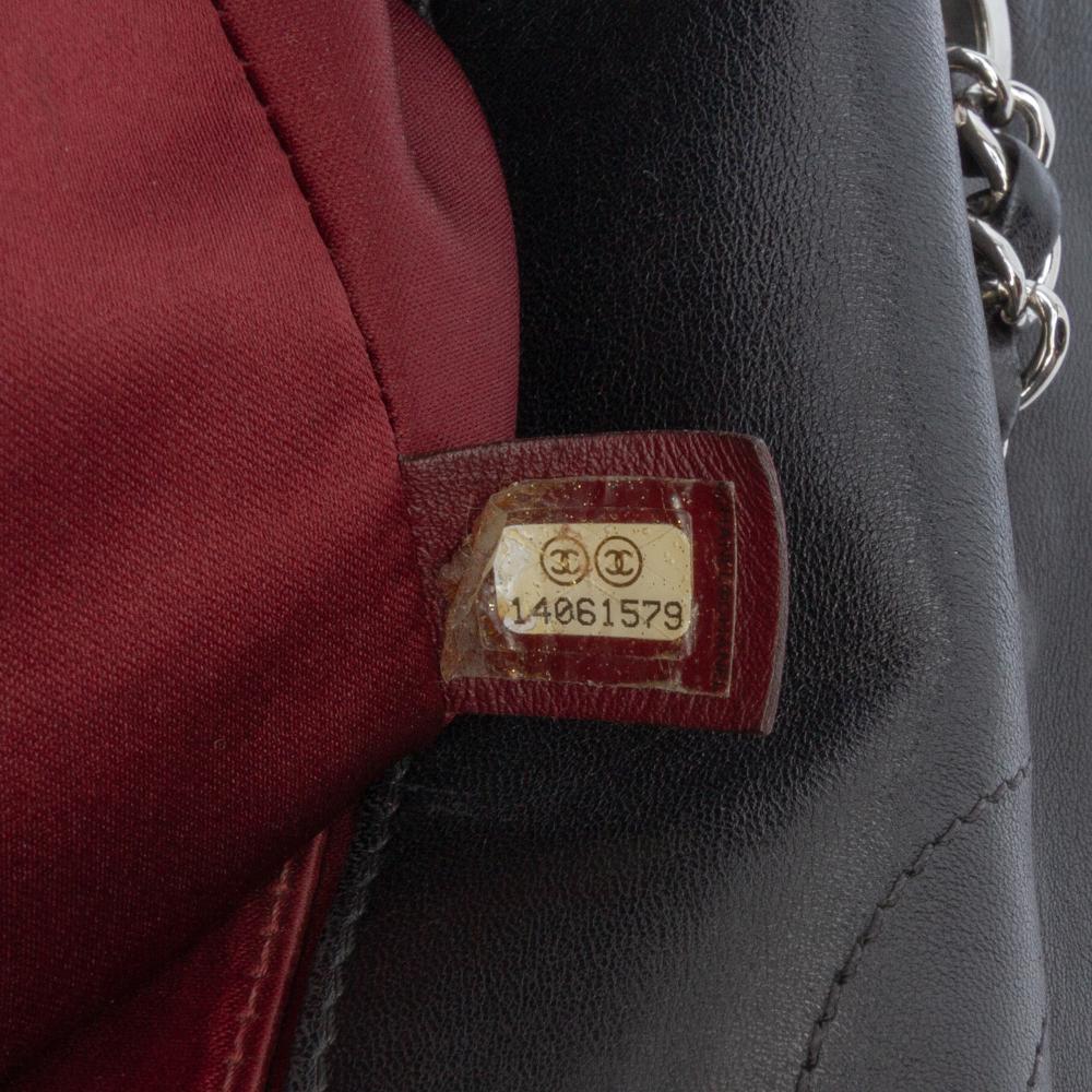 Chanel AB Chanel Black Patent Leather Leather Jumbo Patent Embossed Lucky Symbols Flap Italy