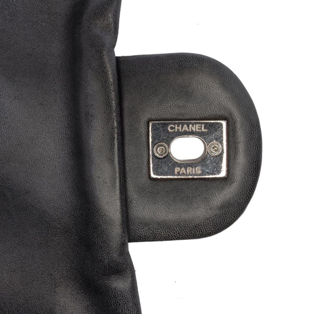 Chanel AB Chanel Black Patent Leather Leather Jumbo Patent Embossed Lucky Symbols Flap Italy