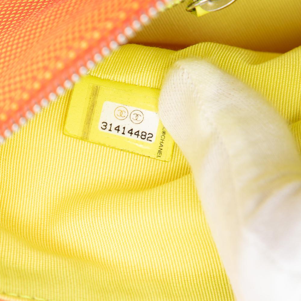 Chanel AB Chanel Orange Fiber Fabric Medium Mixed Deauville O Case Clutch Italy