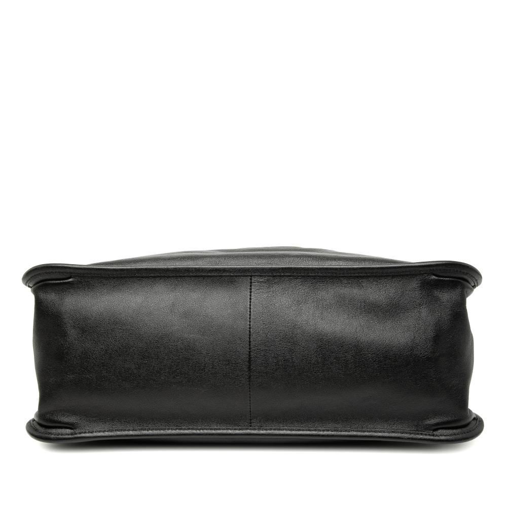 Gucci B Gucci Black Calf Leather Medium Horsebit 1955 Tote Italy