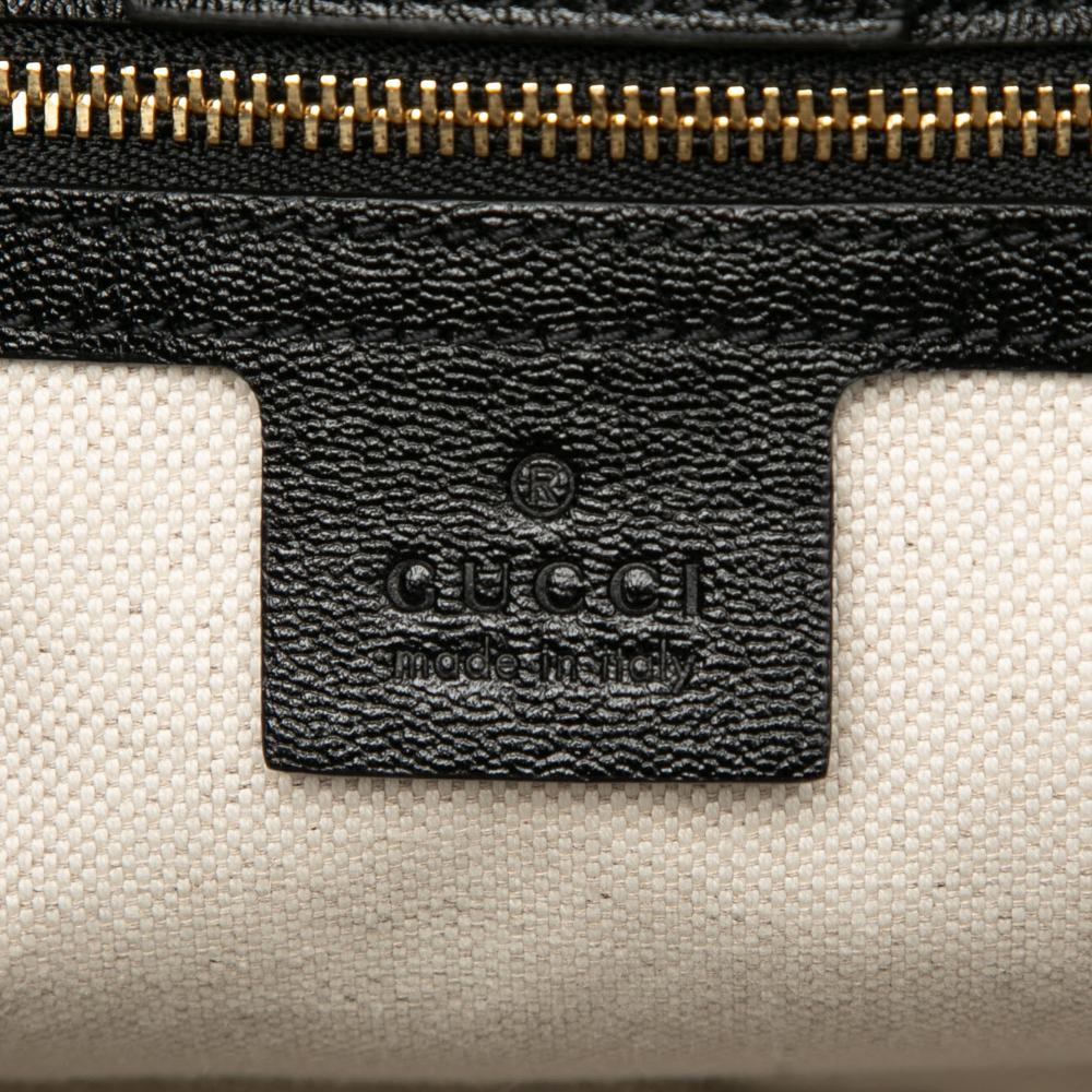 Gucci B Gucci Black Calf Leather Medium Horsebit 1955 Tote Italy