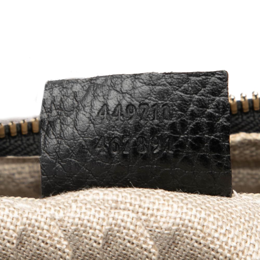 Gucci B Gucci Black Calf Leather GG Charm Tote Italy