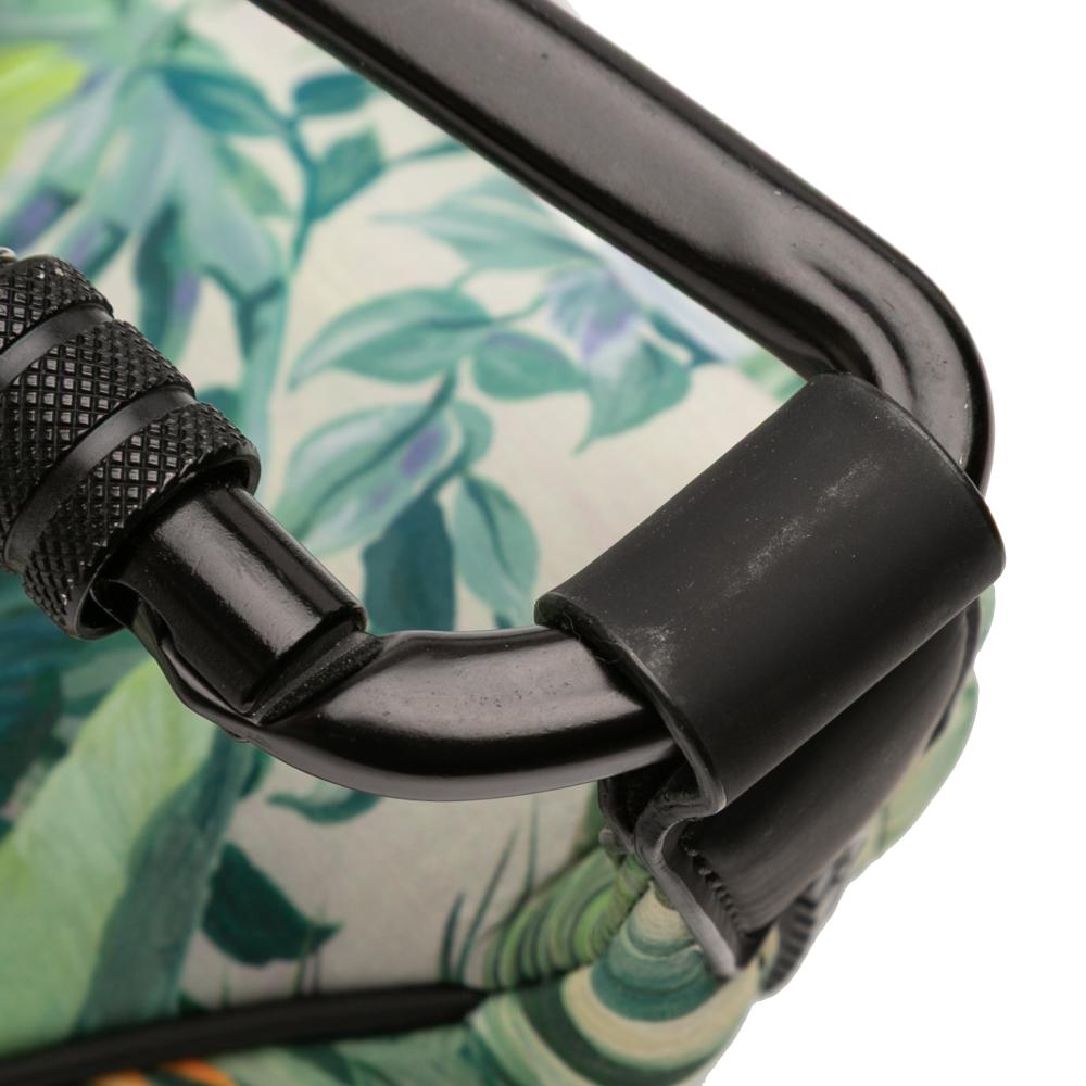 Dolce&Gabbana A Dolce & Gabbana Green Chemical Fiber Fabric Neoprene Tropical Print Palermo Belt Bag Italy