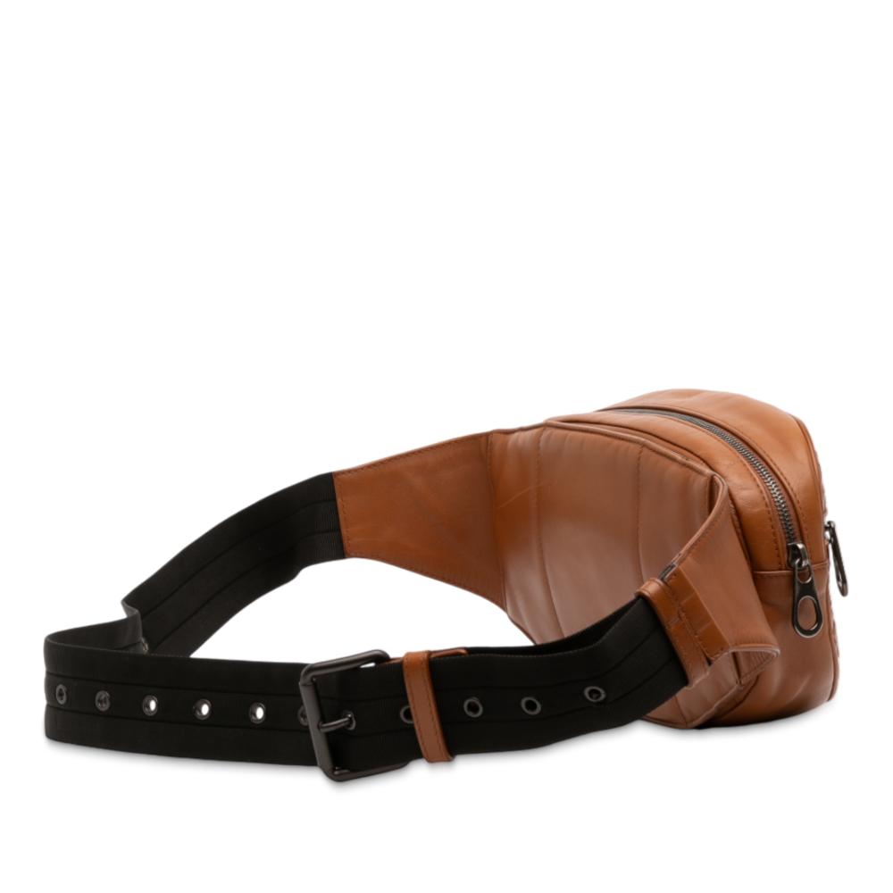 Bottega Veneta AB Bottega Veneta Brown Bronze Nappa Leather Leather Nappa Intrecciato Belt Bag Italy