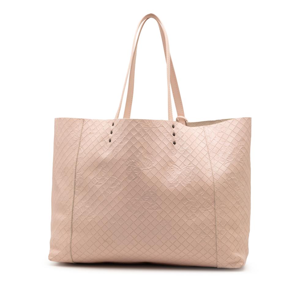 Bottega Veneta AB Bottega Veneta Pink Light Pink Calf Leather Intrecciomirage Butterfly Tote Italy