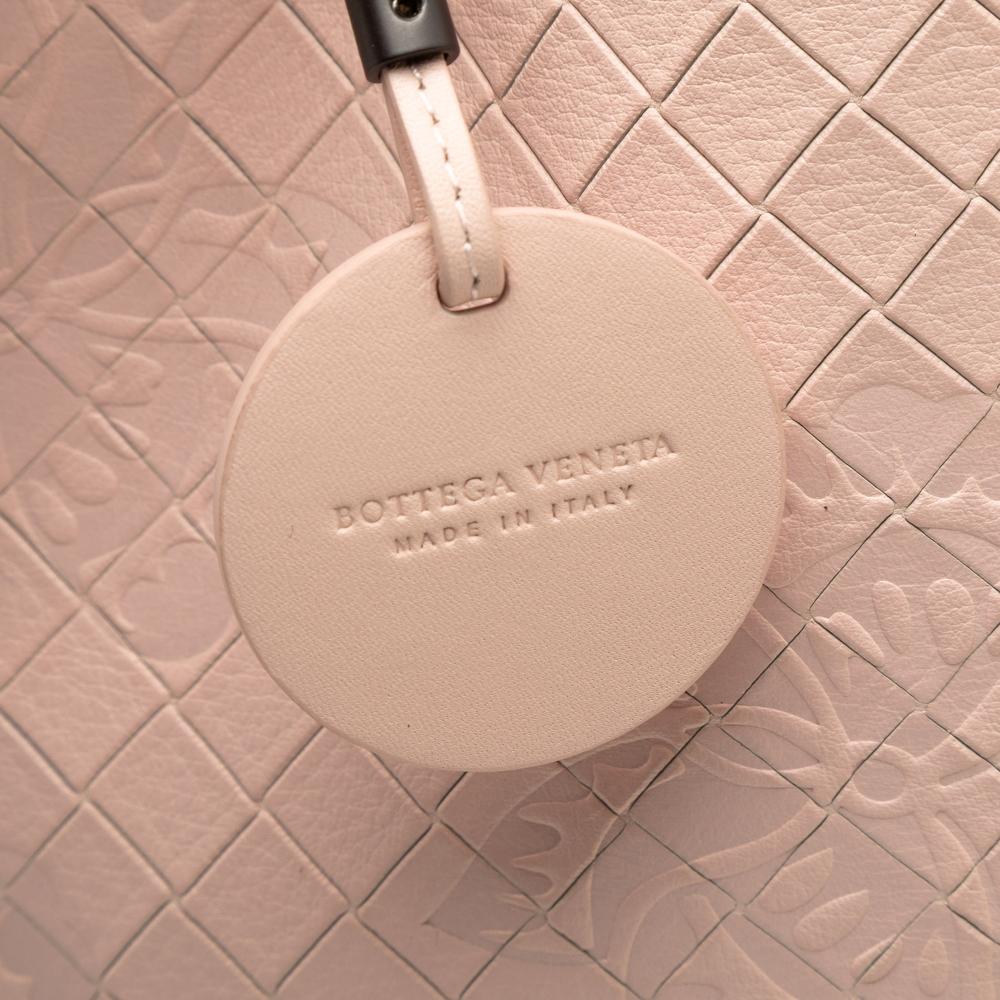 Bottega Veneta AB Bottega Veneta Pink Light Pink Calf Leather Intrecciomirage Butterfly Tote Italy