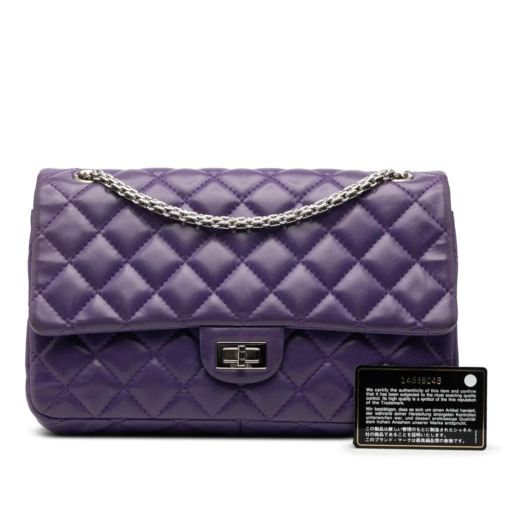 Chanel Purple Quilted Lambskin Reissue 2.55 Double Flap 226 Italy