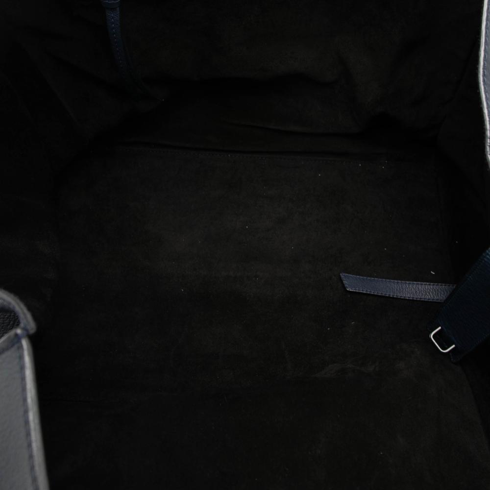 Celine B Celine Blue Navy Calf Leather Large Grained skin Phantom Luggage Tote Italy