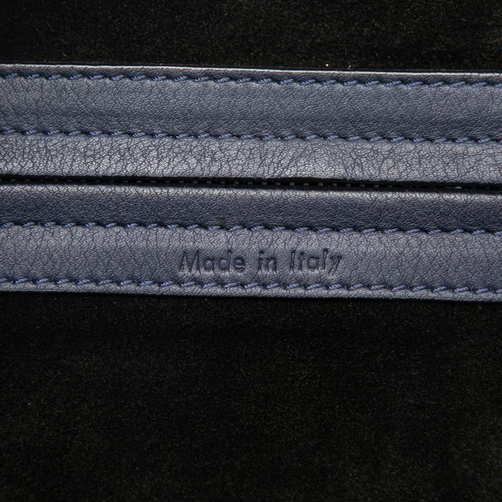 Celine B Celine Blue Navy Calf Leather Large Grained skin Phantom Luggage Tote Italy