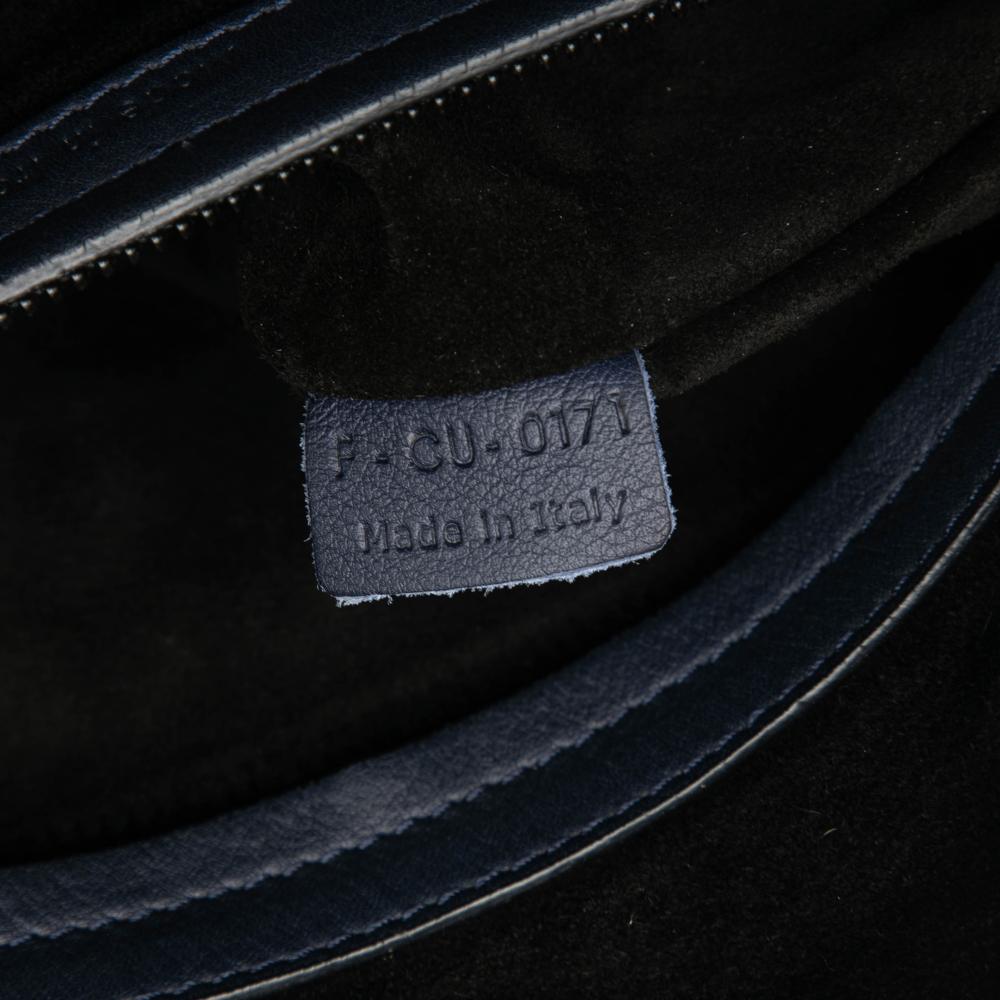 Celine B Celine Blue Navy Calf Leather Large Grained skin Phantom Luggage Tote Italy