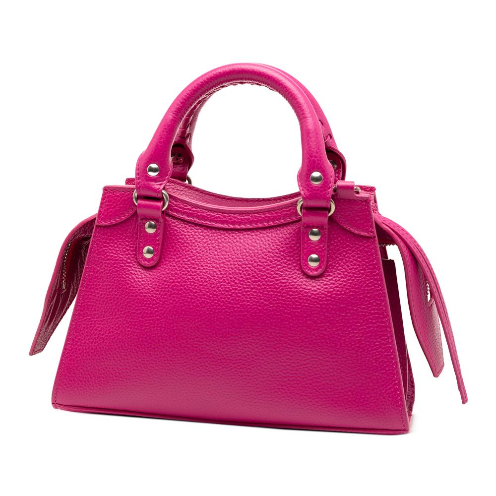Balenciaga AB Balenciaga Pink Hot Pink Calf Leather Mini Grained skin Motocross Neo Classic City Satchel Italy