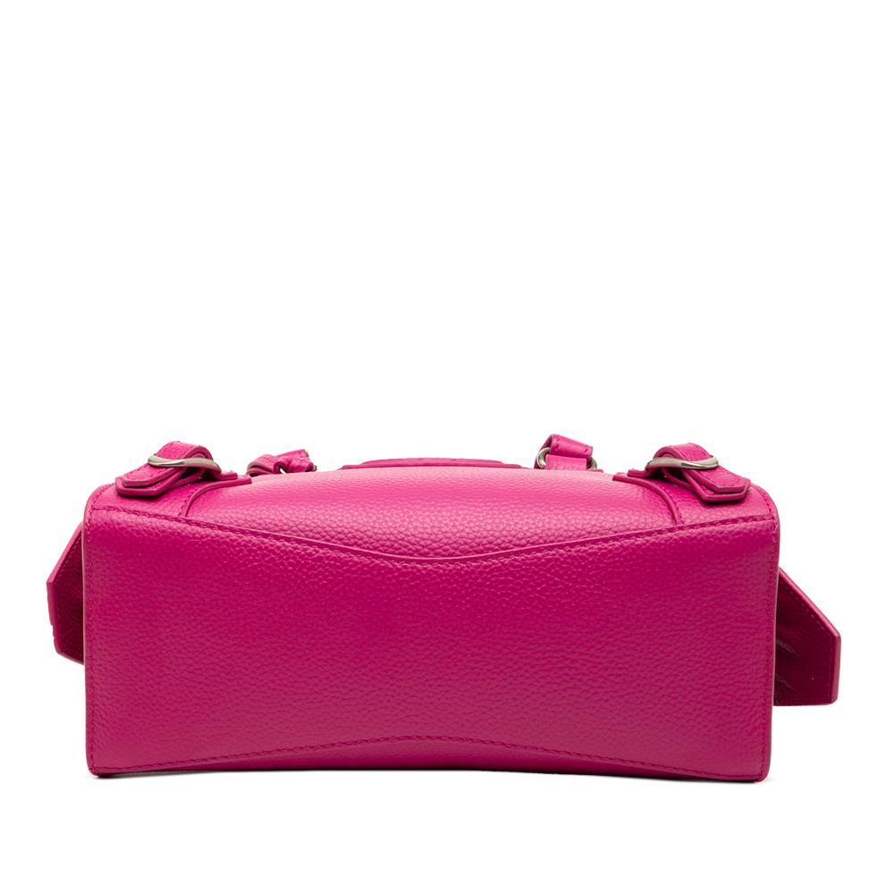 Balenciaga AB Balenciaga Pink Hot Pink Calf Leather Mini Grained skin Motocross Neo Classic City Satchel Italy