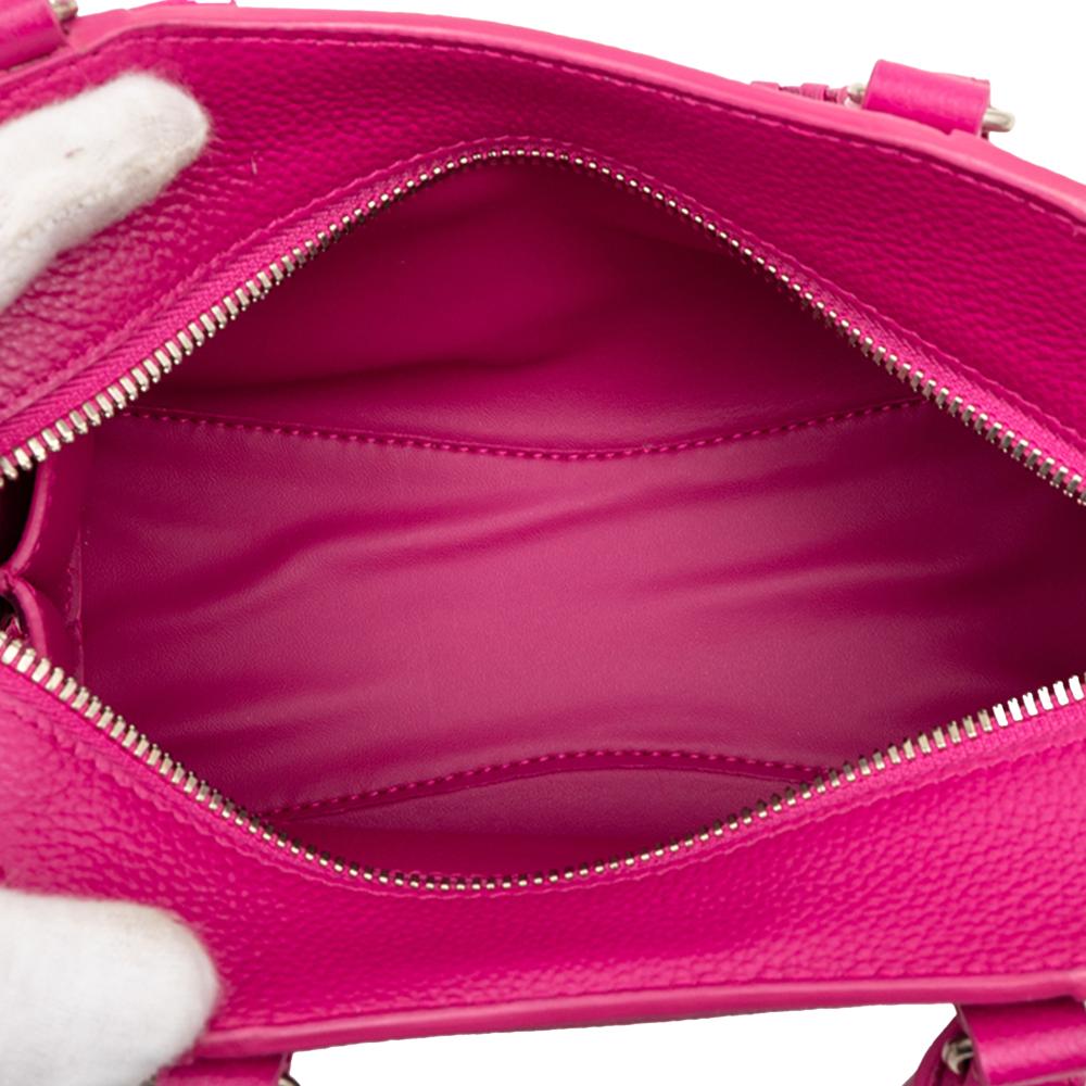 Balenciaga AB Balenciaga Pink Hot Pink Calf Leather Mini Grained skin Motocross Neo Classic City Satchel Italy