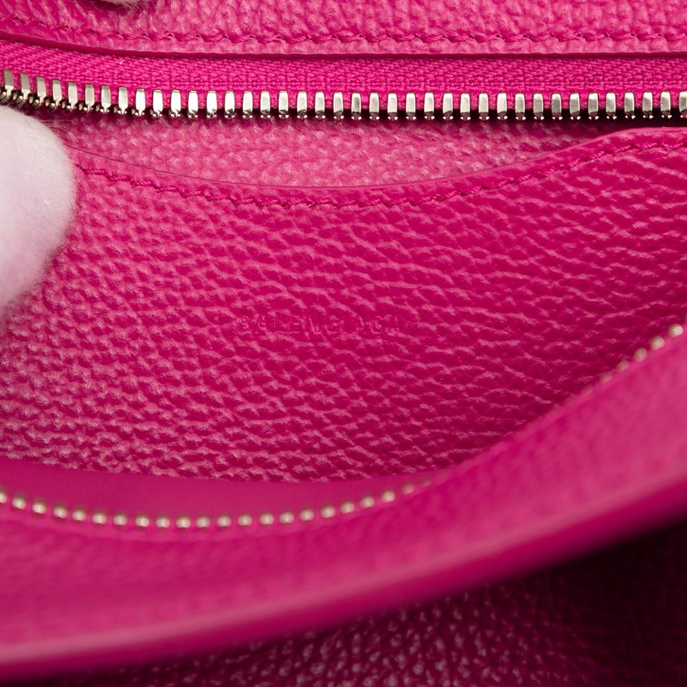 Balenciaga AB Balenciaga Pink Hot Pink Calf Leather Mini Grained skin Motocross Neo Classic City Satchel Italy