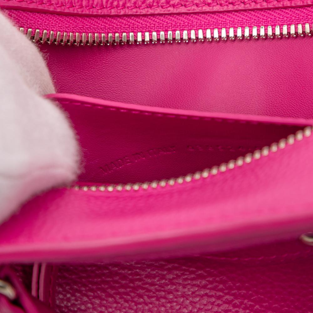 Balenciaga AB Balenciaga Pink Hot Pink Calf Leather Mini Grained skin Motocross Neo Classic City Satchel Italy