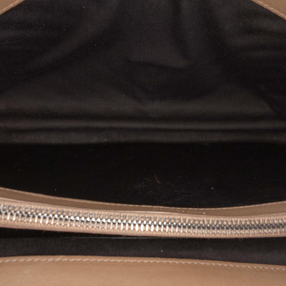 Saint Laurent Brown Sheepskin Leather Leather Large Quilted Chevron Sheepskin College Satchel Italy