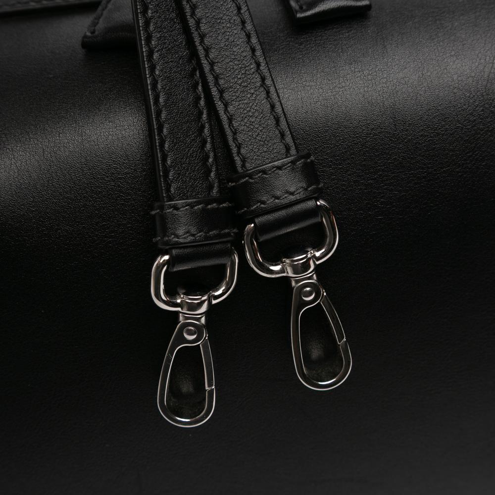 Prada AB Prada Black Calf Leather Medium Brushed Supernova Satchel Italy