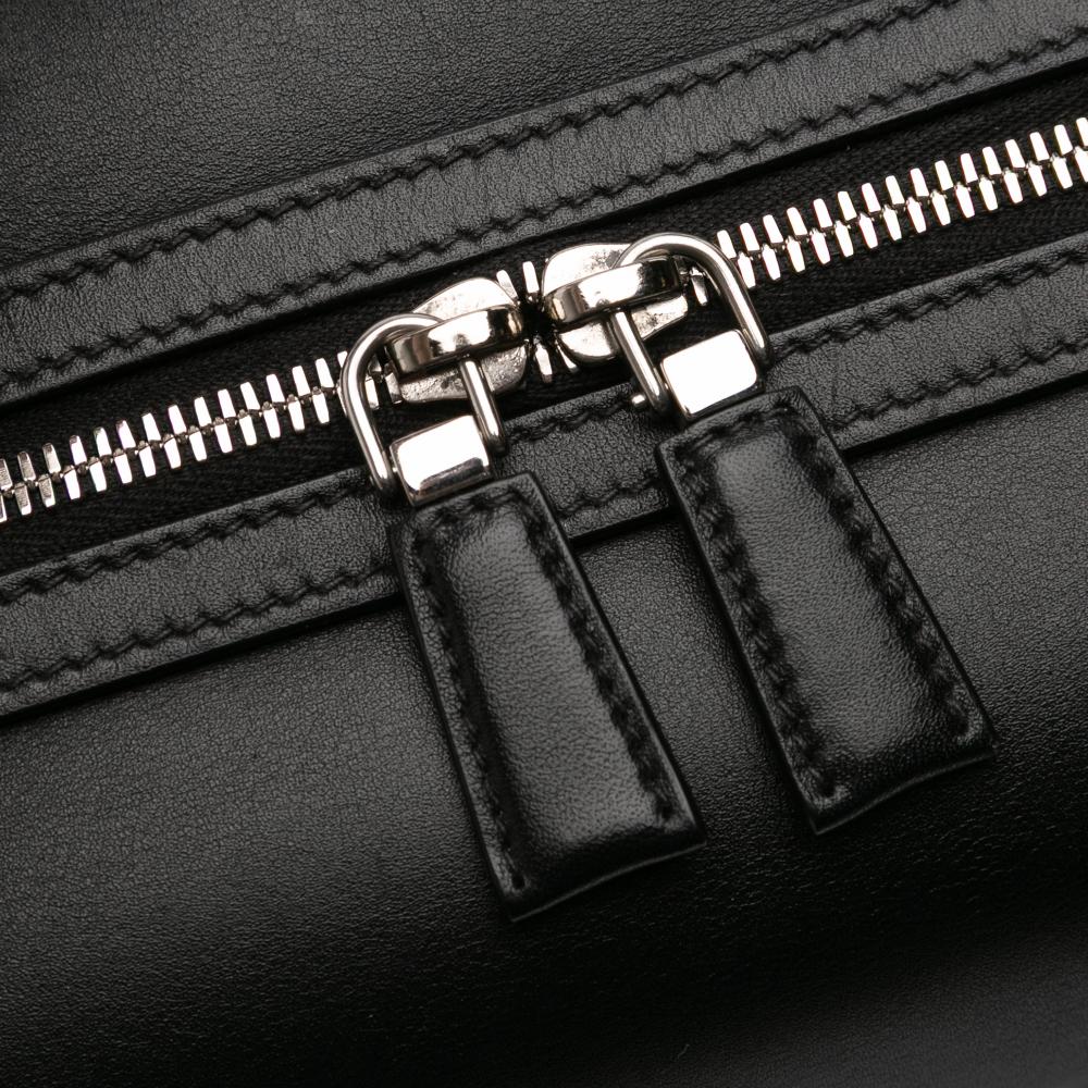 Prada AB Prada Black Calf Leather Medium Brushed Supernova Satchel Italy